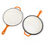 Jiawu 10.2in Enameled Cast Iron Frying Pan Nonstick Skillet with Lid for Versatile Kitchen Cooking (Orange)
