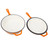 Jiawu 10.2in Enameled Cast Iron Frying Pan Nonstick Skillet with Lid for Versatile Kitchen Cooking (Orange)