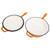 Jiawu 10.2in Enameled Cast Iron Frying Pan Nonstick Skillet with Lid for Versatile Kitchen Cooking (Orange)