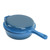 POCREATION Cast Iron Skillet Enameled Frying Pan with Lid 10.24 Inch (Blue)