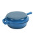 POCREATION Cast Iron Skillet Enameled Frying Pan with Lid 10.24 Inch (Blue)