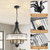 20" Black Crystal Chandelier 5-Light Farmhouse Dining Room Light Fixture