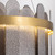 Tinkoso Modern Smoke Grey Glass Chandelier, 24-Inch LED 2-Tier Pendant Ceiling Light Fixture with Gold Finish Frame, Luxury Adjustable Hanging Light for Dining Room, Foyer, Living Room & Bedroom