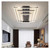 Chandelier Light, Modern Nordic LED Ceiling Lights Minimalist Iron Acrylic Lamps Living Dining Room Home Restaurant Decor Lighting(3 Rings,Dimmable)