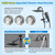 Hibbent All Metal cUPC Certified Shower Head, 10'' High Pressure Rainfall Showerhead Combo, Handheld Shower Wand, 12'' Adjustable Extension Arm, 4-Spray, 71'' Hose, Brass Shower Holder, Matte Black
