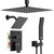 SR SUN RISE Black Shower Head with Handheld Dual Head Shower Faucet Set