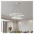Ring Chandelier Living Room Pendant Lights for Kitchen Modern Luxury Ceiling Light Dining Bedroom Lamp(White,80x100cm)