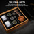 Whiskey Smoker Kit with Triple-Flame Torch, Cocktail Smoker Kit with 6 Wood Chips, 2 Heavy Whiskey Glasses, 4 Ice Cubes & 2 Ice Ball Molds, Old Fashioned Bourbon Gifts for Men Dad Husband, No Butane