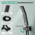 SR SUN RISE Black Shower Head with Handheld Dual Head Shower Faucet Set