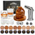 Whiskey Smoker Kit with Torch: Grenade-Shaped Wood Smoker, 8-Flavor Wood Chips & 2 Glasses - Old Fashioned Smoker Kit for Cocktail Bourbon Drinks – Birthday for Men Dad (No Butane)