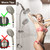 Egretshower Handheld Showerhead & Rain Shower Combo for Easy Reach, 27.5" Drill-free Stainless Steel Slide Bar, 5”of 5-setting Handheld Shower and Showerhead, with 5ft Hose -Brush Nickel