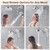 BRIGHT SHOWERS Rain Shower Head with Handheld Spray Built-in Power Wash, High Pressure Dual Shower Head with Height Adjustable Extension Arm, 3-Way Diverter, 9 Settings Handheld, 69” Long Hose, Chrome