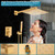 Shower Faucet Set 10 Inch Square Rain Head Brushed Gold w Handheld Sprayer & Valve