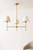 Gulvintilabcal Handmade Brass Chandelier with Fabric Shades 3-Lights Ceiling Chandelier Light Modern Sputnik Chandelier Lighting, Farmhouse Ceiling Hanging Light Fixture for Dining Room Bedroom