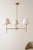 Gulvintilabcal Handmade Brass Chandelier with Fabric Shades 3-Lights Ceiling Chandelier Light Modern Sputnik Chandelier Lighting, Farmhouse Ceiling Hanging Light Fixture for Dining Room Bedroom