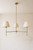 Gulvintilabcal Handmade Brass Chandelier with Fabric Shades 3-Lights Ceiling Chandelier Light Modern Sputnik Chandelier Lighting, Farmhouse Ceiling Hanging Light Fixture for Dining Room Bedroom