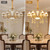 THJS8 European Gold Chandelier 65 cm, Ornate Zinc Alloy Ceiling Fixture