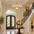 THJS8 European Gold Chandelier 65 cm, Ornate Zinc Alloy Ceiling Fixture
