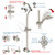 Egretshower Handheld Showerhead & Rain Shower Combo for Easy Reach, 27.5" Drill-free Stainless Steel Slide Bar, 5”of 5-setting Handheld Shower and Showerhead, with 5ft Hose -Brush Nickel