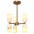 Modern Alabaster Chandelier, 6-Light Brass Ceiling Light Fixture, Marble Look Stone Shade Pendant Lighting, Mid-Century Hanging Chandelier for Dining Room, Living Room, Bedroom & Kitchen Island