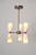 Modern Alabaster Chandelier, 6-Light Brass Ceiling Light Fixture, Marble Look Stone Shade Pendant Lighting, Mid-Century Hanging Chandelier for Dining Room, Living Room, Bedroom & Kitchen Island