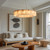 MeiYDeng 40" Alabaster Round Chandelier, 16-Light 2-Tier Spanish Natural Marble Pendant Light, Modern Gold Finish Large Pendant Light Fixture, for Living Room, Bedroom, Dining Room, Foyer, Dimmable