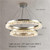 Luxury Ring Crystal Chandelier Modern LED Pendant Light Fixture Hardware & Crystal Hanging Light for Living Room Dining Room