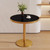 60cm Mid-Century Modern Round Dining Table, Black Pedestal Base, Stylish Accent for Home, Office, Living Room, Kitchen, Suitable for 2-4 People, Contemporary Design