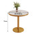 60cm Mid-Century Modern Round Dining Table - Black Pedestal Base, Seats 2-4, Ideal for Home, Office, Kitchen, Living Room & Leisure Spaces - Stylish & Functional