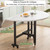 Space-Saving Marble Round Folding Dining Table, Extendable Kitchen Table with 6 Wheels, Movable Drop Leaf Design for Smals, Ideal for Dining Rooms and Apartments