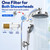 Veken Filtered Shower Head with Handheld, Multi-Pattern Rain Showerhead Set