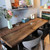 Industrial Solid Wood Dining Table with Metal Base - Reclaimed Farmhouse Kitchen Table for 2-8, 71" L x 11" D x 14" H, Includes Bench, Live Edge Design, Rustic Dining Room Furniture
