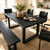 Rustic Live Ed Dining Table - Solid Wood Top Farmhouse Sle Industrial Black Metal Legs Seats 6-8 Ideal for Dining Room Kitchen & Living Room Decor