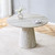 45" Round Dining Table for 4 - Modern Grey Faux Marble Kitchen Table Smal Dining Room Pedel Table Ele & Space-Saving Design for Home Decor