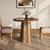 LITTLE TREE 31.5" Round Dining Table for 4, Wood Kitchen Table with Wooden Tabletop and Octagonal Base for Dining Room, Apartments, Office & Restaurants, Deep Brown