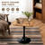 HKYIGOU Mid Century Square Dining Table, MDF Top and Matte Black Metal Pedestal Base, Small Bistro Table for Kitchen, Living Room, Cafe, Small Places