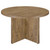 Mango Brown Round Dining Table with Geometric Base