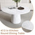 47 inch Round MDF Dining Table for 4, Modern Farmhouse Kitchen Table with Wood Strip Base, Marble Veneer Circle Dinner Table for Kitchen and Living Room