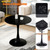 Modern Black Round Dining Table 31.5-Inch MDF Tabletop Iron Matte Base Oval Mid Century Coffee Table for Living Room Home Kitchen Small Places