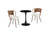 Modern Black Round Dining Table 31.5-Inch MDF Tabletop Iron Matte Base Oval Mid Century Coffee Table for Living Room Home Kitchen Small Places