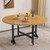 Versatile 120cm Round Drop Leaf Dining Table - Stylish Wooden Kitchen Table on 6 Wheels, Perfect for Home & Office Dining, Modern Oril Wood Design
