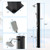 Goplus 9.3 Gallon Solar Heated Outdoor Shower, 7.2 FT Freestanding Garden Shower w/ 360° Swivel Shower Head, Foot Shower, Temperature Adjustment, for Poolside Backyard Beach (Black w/Handle Head)