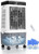Air Choice Swamp Cooler, 3000CFM 31" Evaporative Air Cooler, 5.5Gal Removable Tank & 4 Ice Box, 120° Oscillation, 3 Speeds, Remote, 12H Timer, 3-in-1 Air Cooling Fan for Outdoor, Office, Bedroom, Grey