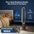 Xcity H601 Bladeless Tower Fan, 10 Cooling Speeds, Remote Control, Ultra-Quiet Brushless DC Motor for Bedroom, Living Room, Office & Commercial Use, Silver & Gray