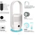 ULTTY Bladeless Tower Fan and Air Purifier Combo, Quiet Oscillating Fan with Remote & Touch Control, 9 Speeds, 8H Timer, HEPA Air Filter, Safe Floor Fan for Bedroom Home Office White, 23.5"inch