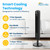Senville Bladeless Oscillating Tower Fan for Bedroom, Remote, Quiet, Black