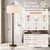 Buruis 65 Inch Single Ball Walnut Wood Floor Lamp with Linen Shade, Cream