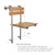 Seachrome Profile Folding Shower Seat with 18 inch Grab Bar, Removable Hanging Bench with Backrest & Legs, Teak Phenolic Seat, Stain Stainless Steel Grab Bar