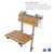 Seachrome Profile Folding Shower Seat with 18 inch Grab Bar, Removable Hanging Bench with Backrest & Legs, Teak Phenolic Seat, Stain Stainless Steel Grab Bar