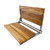 Teak Shower Seat Bench with Back, Brushed Stainless, 24 in
